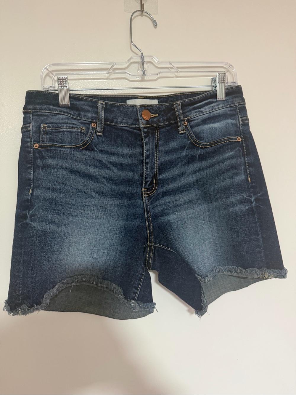 BKE Dark Blue Distressed Denim Shorts